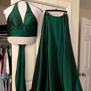 Sherri Hill Emerald Green Two Piece Prom Set